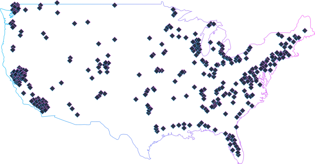 Map of completed projects